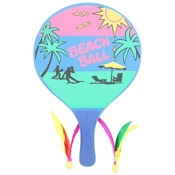 

Board Badminton Racket Beach Racket Seven Layers High-Grade Poplar Wood Creative Table Tennis Racket (Random Color)