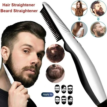 

Multifunctional Hair Straightener Comb Brush Styler Hot Heat Ceramic Electric Beard Straightener Irons Straightening Brush