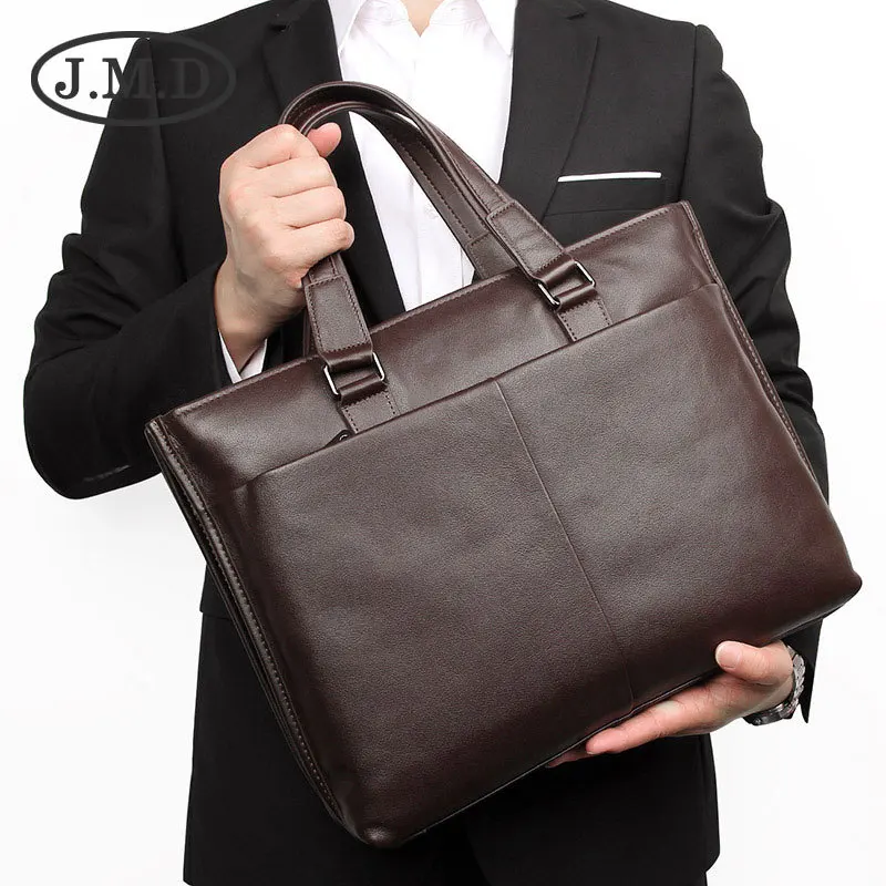 

JMD New Style Leather Briefcase Men Practical Handsome Commuting Handbag First Layer Cow Leather Computer Bag 7328
