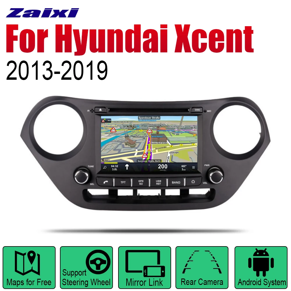 Автомобильный радиоприемник ZaiXi Android стерео DVD GPS навигация для Hyundai Xcent 2013 2014 2015 2016
