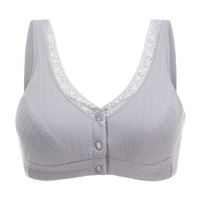 Plus Size Front Fastening Bra Middle-aged and Elderly Women Underwear Push  Up Bra Thin Underwear Comfortable Breathable Solid