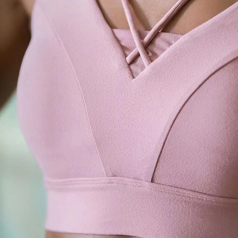 Newly Sports Bra for Women Crisscross Back Support Yoga Tops Padded Comfortable