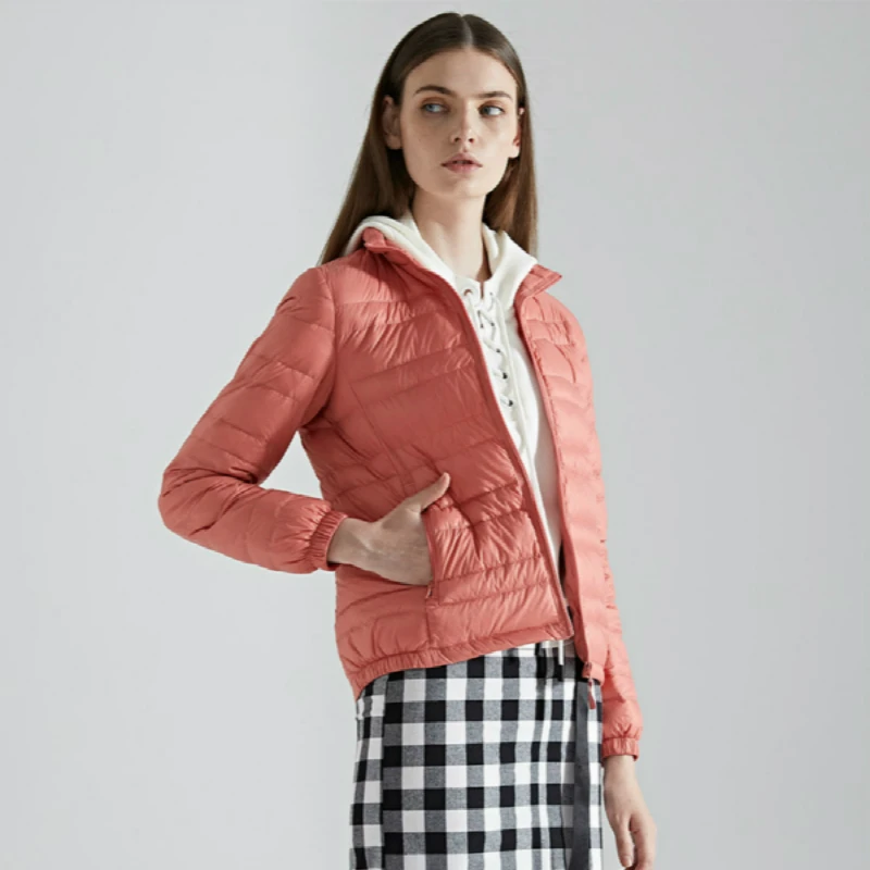 

2019 Winter Fashion New Style 90% White Duck Down Coat Plus Size Stand Collar Pure Color Short Womens Jackets And Parka