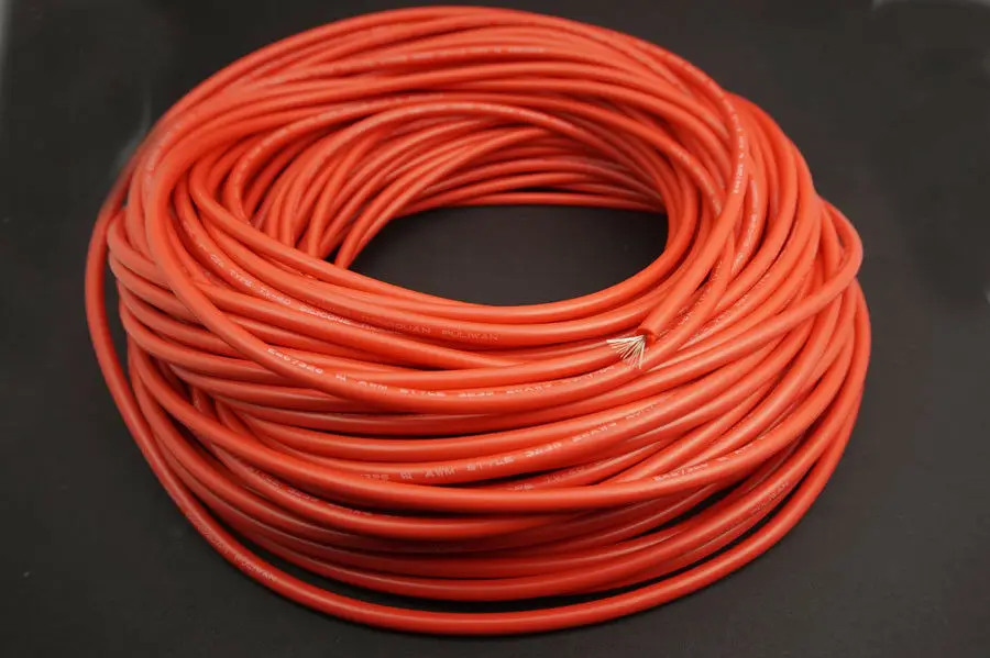 10 м 32,8фт 22AWG 40KV Электрический медный сердечник гибкий силиконовый провод кабель красный