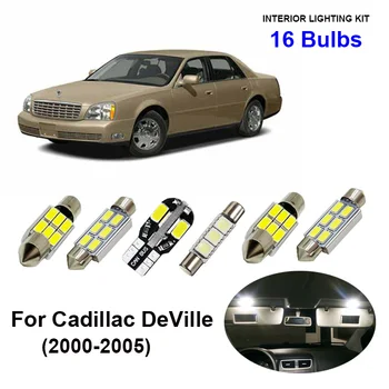 

16pcs White Car Accessories Canbus LED Interior Light Bulbs Kit For 2000-2005 Cadillac DeVille Map Dome Trunk Door Plate Lamp