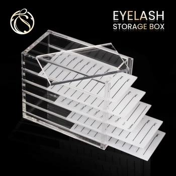 

Eyelash Storage Box Grafting Eyelash Storage Box 5 Layer Display Container Eyelashes Pallet Holder Clear Acrylic Eyelash Storage