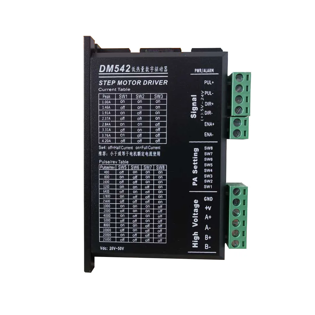 DM542, low-calorie digital driver, STEP MOTOR DRIVER VDC20-50V