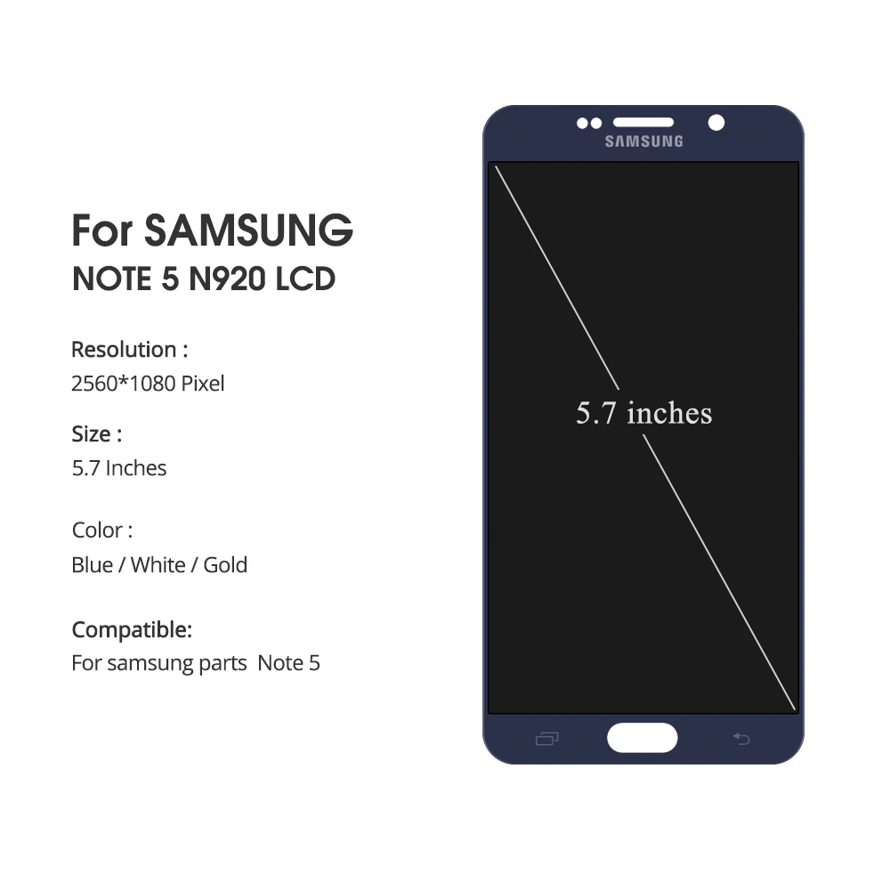 5,7 ''Note 5 lcd для samsung Galaxy NOTE 5 N920 N920F lcd дисплей кодирующий преобразователь сенсорного экрана в сборе Note5 замена TFT дисплей