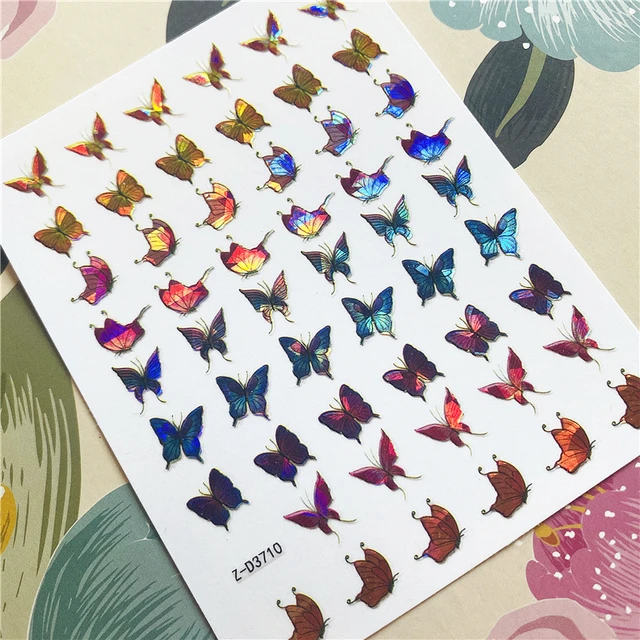Z-D3702 Z-D3706 Colorful butterfly 3D Back glue Nail decal Nail sticker Nail decoration Nail art Nail ornament Z-D3710