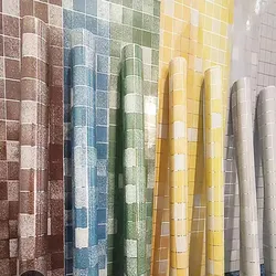 Mosaic Wallpaper Self Adhesive Oil-proof Kitchen Cabinet Stickers Waterproof PVC High Temperature Resistant Vinyl Peel and Stick