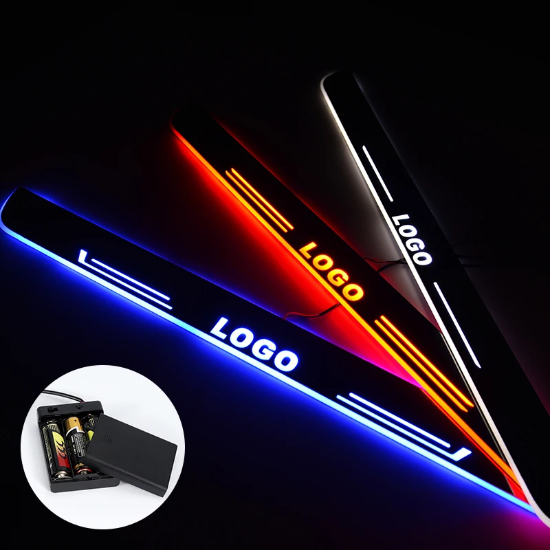 

LED Door Sill For Renault Fluence 2015 2016 2017 2018 Streamed Light Scuff Plate Acrylic Battery Car Door Sills Accessories
