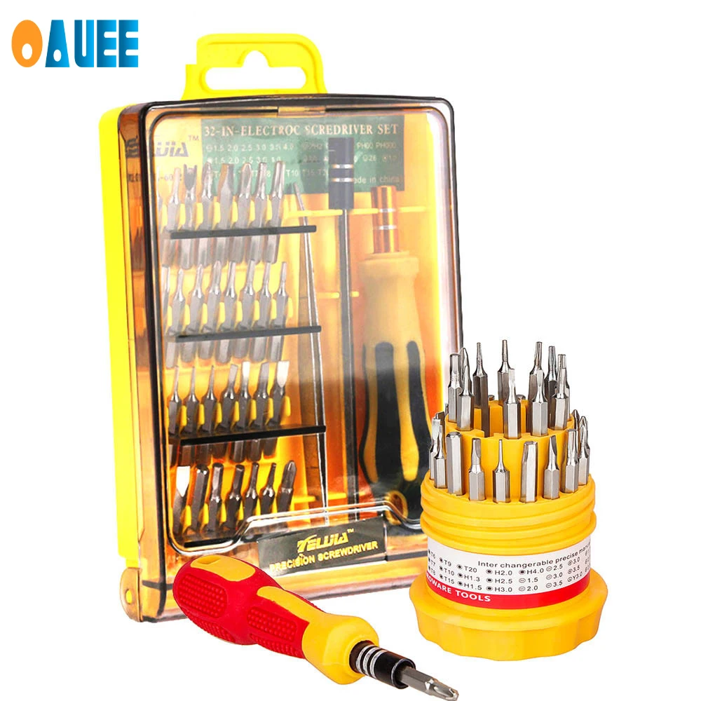 32 in 1 Screwdriver Set Interchangerable Precision Screwdriver Bits Laptop Cellphone Manual Repair Hand Tools Kit