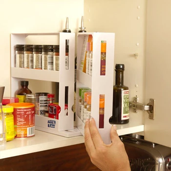

Multi-Function Rotating Storage Shelf Kitchen Spice Organizer Rack Slide Kitchen Storage Rack Kitchen Cabinet Cupboard Organizer
