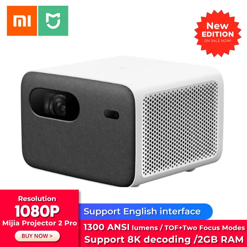 Оригинальный Xiaomi Mijia проектор 2 Pro HD 1080P лазерный телевизор 1300 ANSI люмен 16 Гб eMMC Dolby