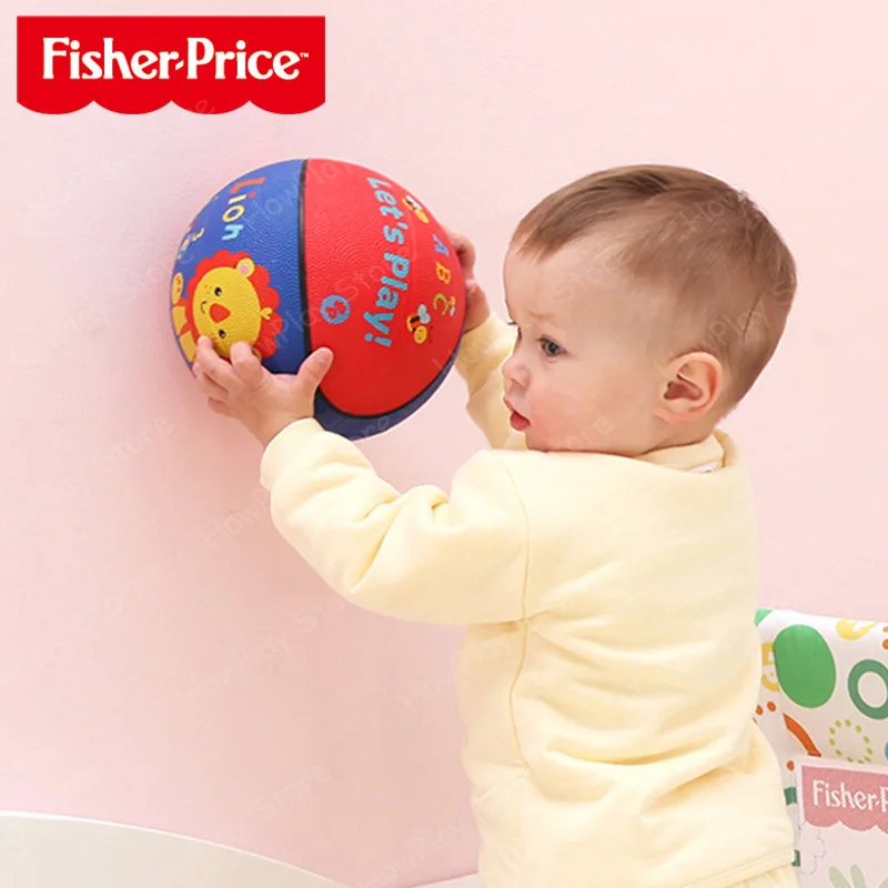 Fisher-Price детские игрушечные мячи Баскетбол мультфильм животных 7 дюймов резиновый надувной мяч детский мяч детские развивающие игрушки для детей