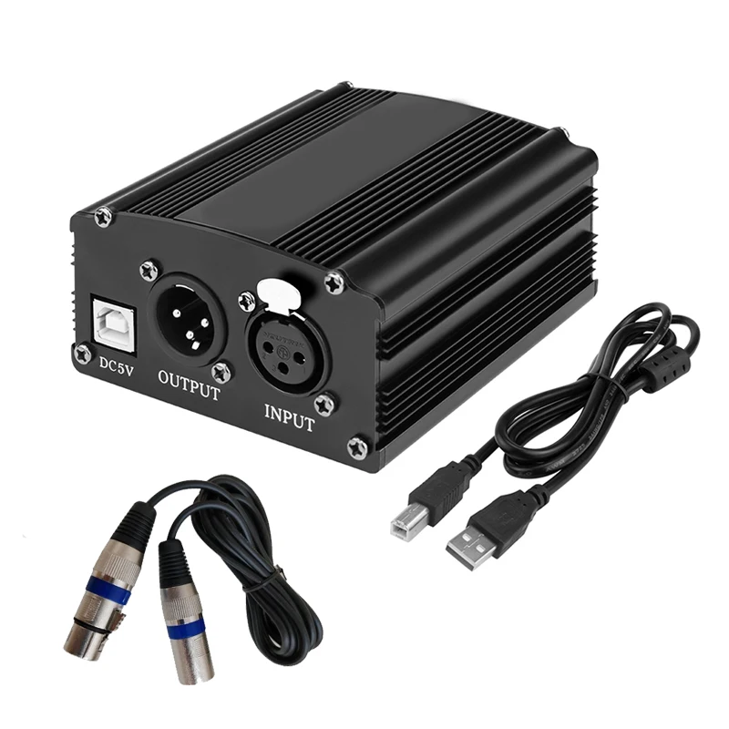 The New 48v Usb Phantom Power Supply Usb2.0 Cable Dual Plug Microphone Cable For Micro Microphone C