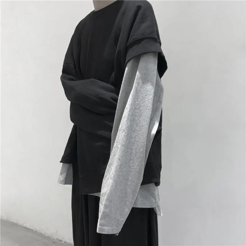 XITAO Black Irregular Sweatshirt Women Clothes Pullover Korea Fashion Elegant Small Fresh Casual Style Sweatshirt WQR1857
