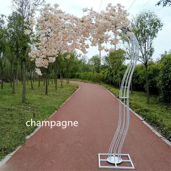

2019 White cherry blossom tree Road Cited Simulation Cherry Flower with metal Arch Frame For Party Centerpieces Decoration