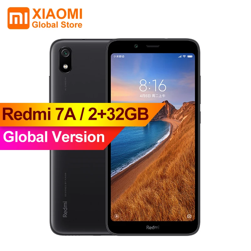 Оригинальный Смартфон Xiaomi Redmi 7A 7 A 2 Гб 32 ГБ Емкостью 4000 мА/ч долгий срок службы