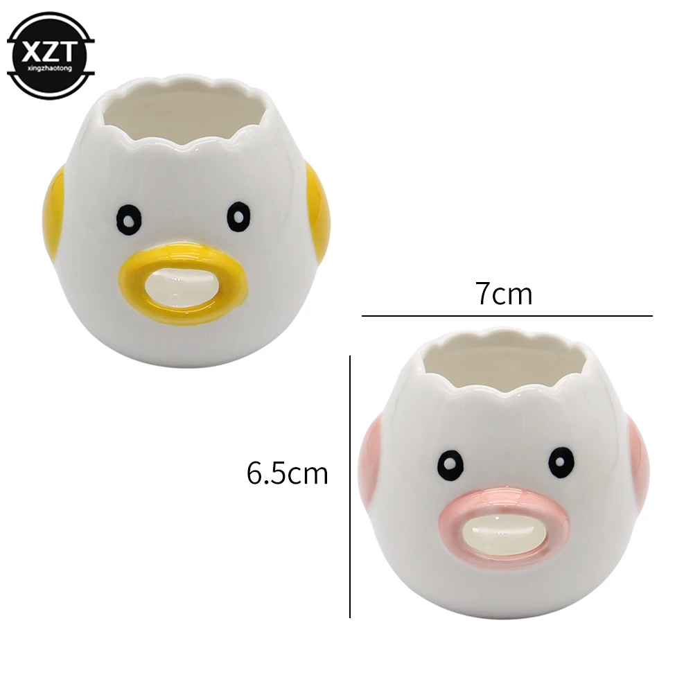 Egg White Yolk Separator Tool Chicken Egg Yolk White Separator Ceramics Cartoon Chick Egg Kitchen Gadgets