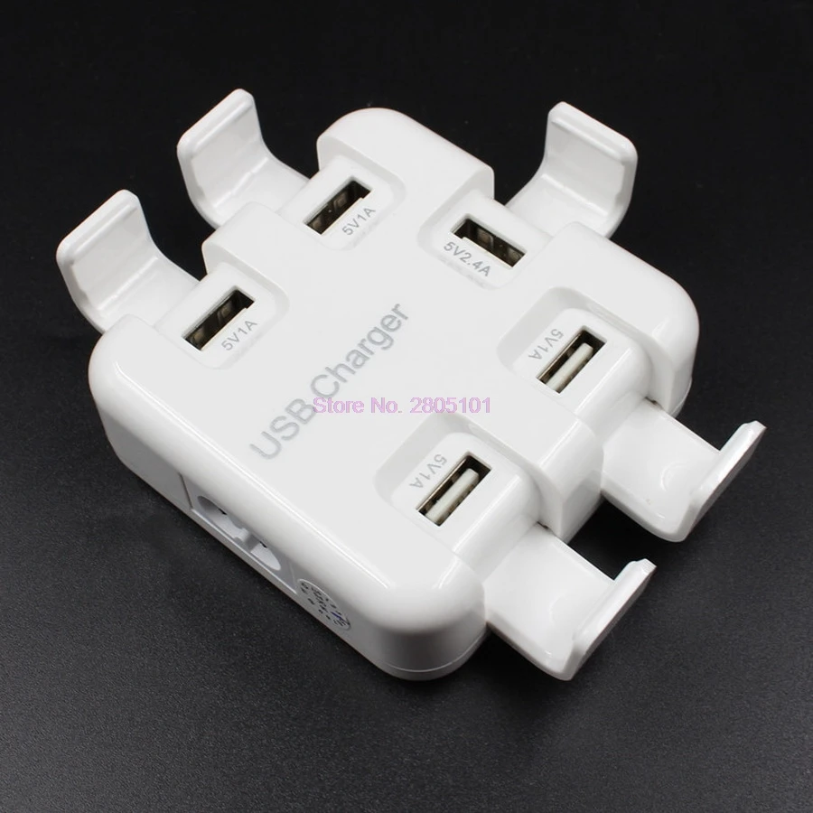 또는 50pcs 5V 5A 5 포트 USB 데스크탑 충전 스테이션 벽 충전기 고속 충전기 아이폰 4 5 6 6s 7 7S 7 plus