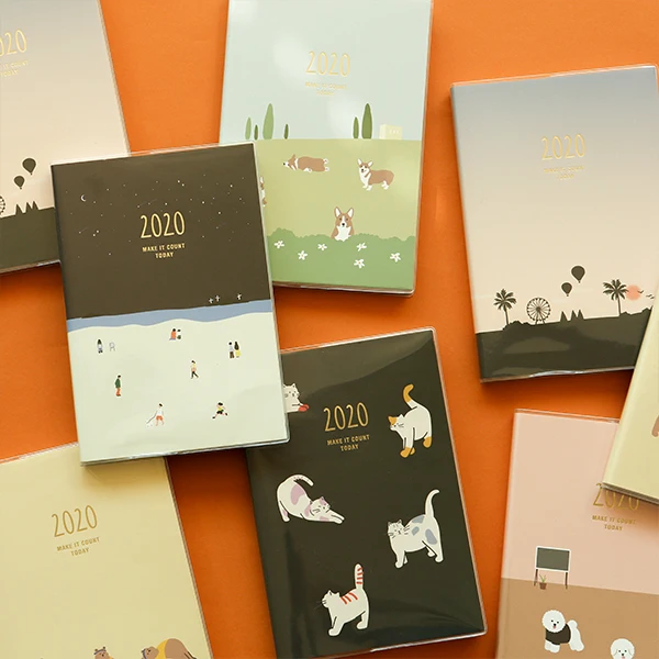 

2020 Cute Cartoon Animal Monthly Weekly Planner Make It Count Today Kawaii Notebook 152P Free Shipping