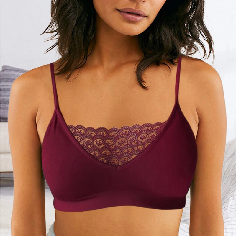 2020 Fashion Sexy Women Lace Vest Chest Cropped Tops Small Straps Elastic Cage Camisole Tank New Sports |