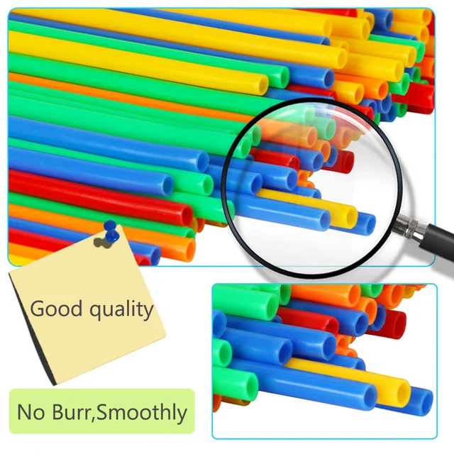 100pcs Straw Constructor Toys Straws and Connectors Building Blocks Stitching Inserted Tube Blocks Educational Toy for Kids 4