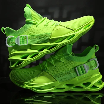 

2020 Casual Sneakers for Men Fluorescent Green Mesh Fashion Chunky Sneakers Walking Platform Sneakers Big Size 45 46 Comfortable