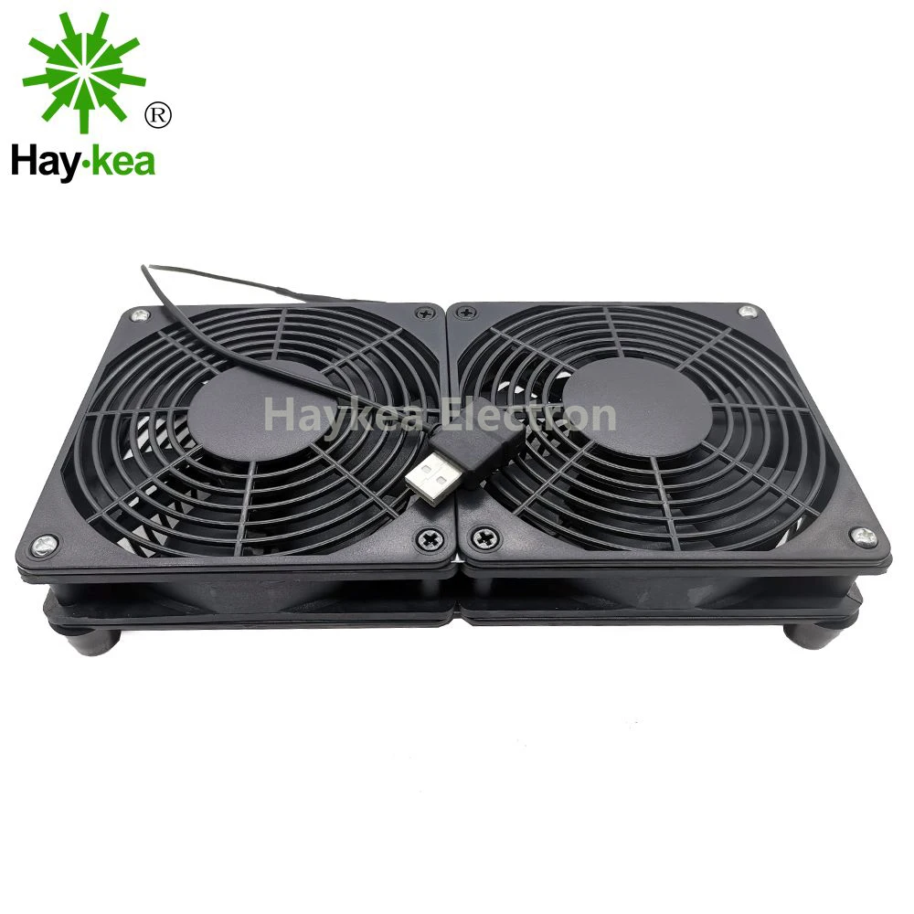 5V USB power Router Fan TV Box Cooler 120mm PC DIY Cooler W Screws Protective net 4