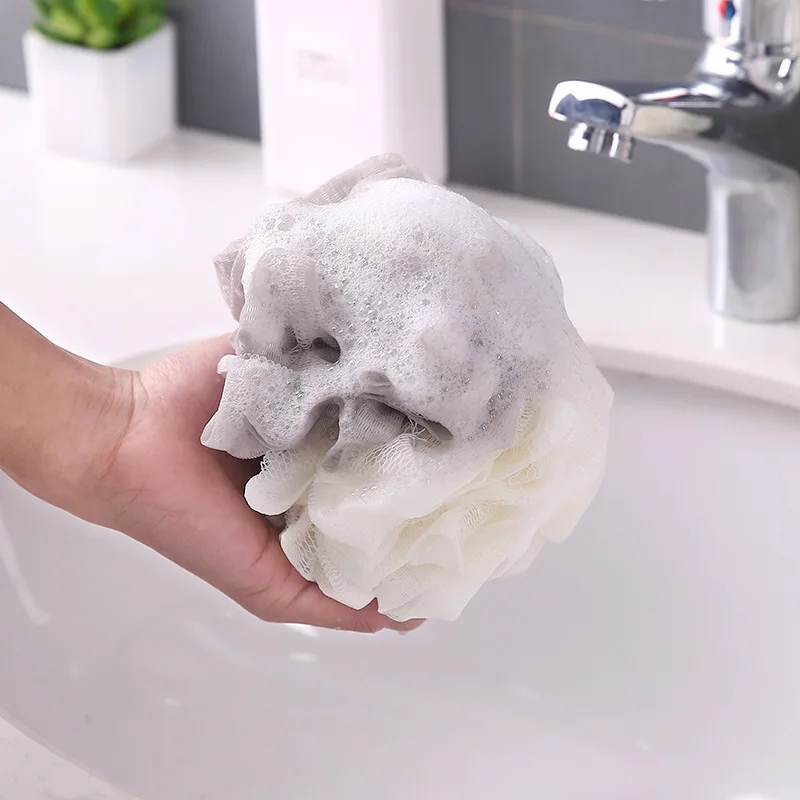 

Dropshipping New 2019 1 PC Loofah Bath Ball Mesh Sponge Milk Shower Accessories Bathroom Supplies PE Bath Flower Super Soft