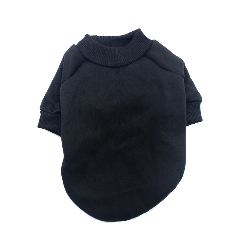 XS-2XL зима теплая одежда для собак Щенок пальто куртки мягкая Футболки для собак одноцветное Цвет щенка свитер для чихуахуа Йорки - Цвет: Solid Black
