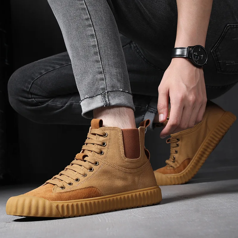 2020 Spring Ins Fashion Shoes Men Boots High top Sneakers Man Canvas Shoes Cool Young Men Street Shoes A2008