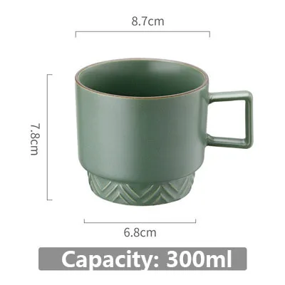 ins Style Ceramic Mug Condensed Coffee Porcelain Tea Cups and Saucer Sets Retro Japanese Bone China Mugs With Spoon Cup
