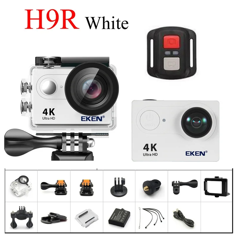 Eken H9R/H9 Экшн-камера 4K 25fps WiFi 2,0 дюймов 170D Водонепроницаемый подводный шлем спортивный набор камер - Цвет: H9R White