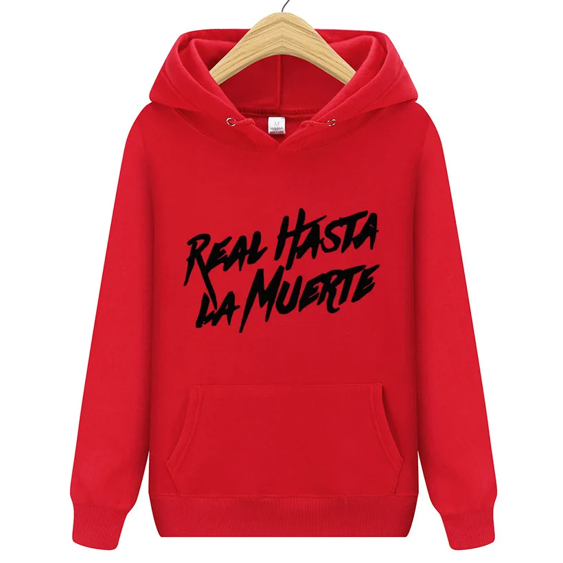 Red Anuel AA Album Real Hasta La Muerte толстовка с капюшоном для мужчин и женщин осень-зима с длинным рукавом флисовая Толстовка пуловер спортивный джемпер - Цвет: Red