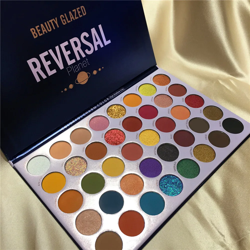 Палетка теней BEAUTY GLAZED для макияжа матовые жемчужные многоцветные мерцающие тени