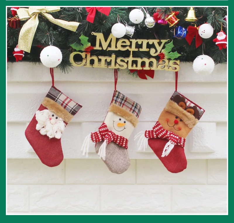 Рождественские носки с подвеской украшения для одежды маленькие сапоги кулон Рождественский узор принт вечерние предметы домашнего обихода подарочная сумка