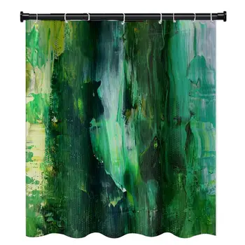

3D Printed Waterproof Polyester fabric Shower Curtain Abstract multicolor pattern Bath Products with 12 Hooks 180x200cm