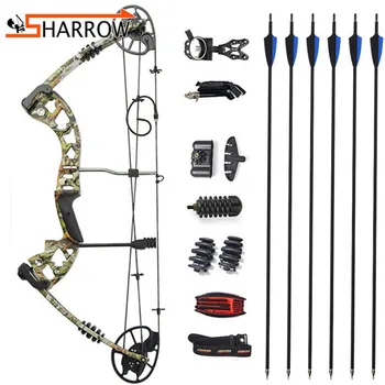 

M125 Compound Bow And Arrow Set 30" Spine 500 Carbon Fiberglass Arrow 30-70lbs 320FPS Right Hand Bow Archery Shooting Training
