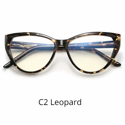 C2 Leopard Ralferty качество TR90 очки оправа женские очки по рецепту прозрачный красный синий светильник очки с пружиной без класса очки - Цвет оправы: C2 Leopard