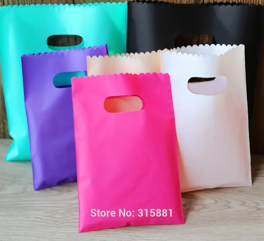 Bolsas de regalo de plástico, bolsas de embalaje de joyería, bolsas de compras de plástico colores, 50 unids/lote _ - AliExpress Mobile