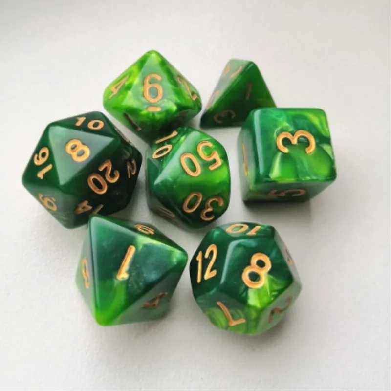 7 шт./компл. многогранные кости d& d4 d6 d8 d10 d% d12 d20 многогранные TRPG игры Набор Игральный костей Настольная игра развлекательные кубики