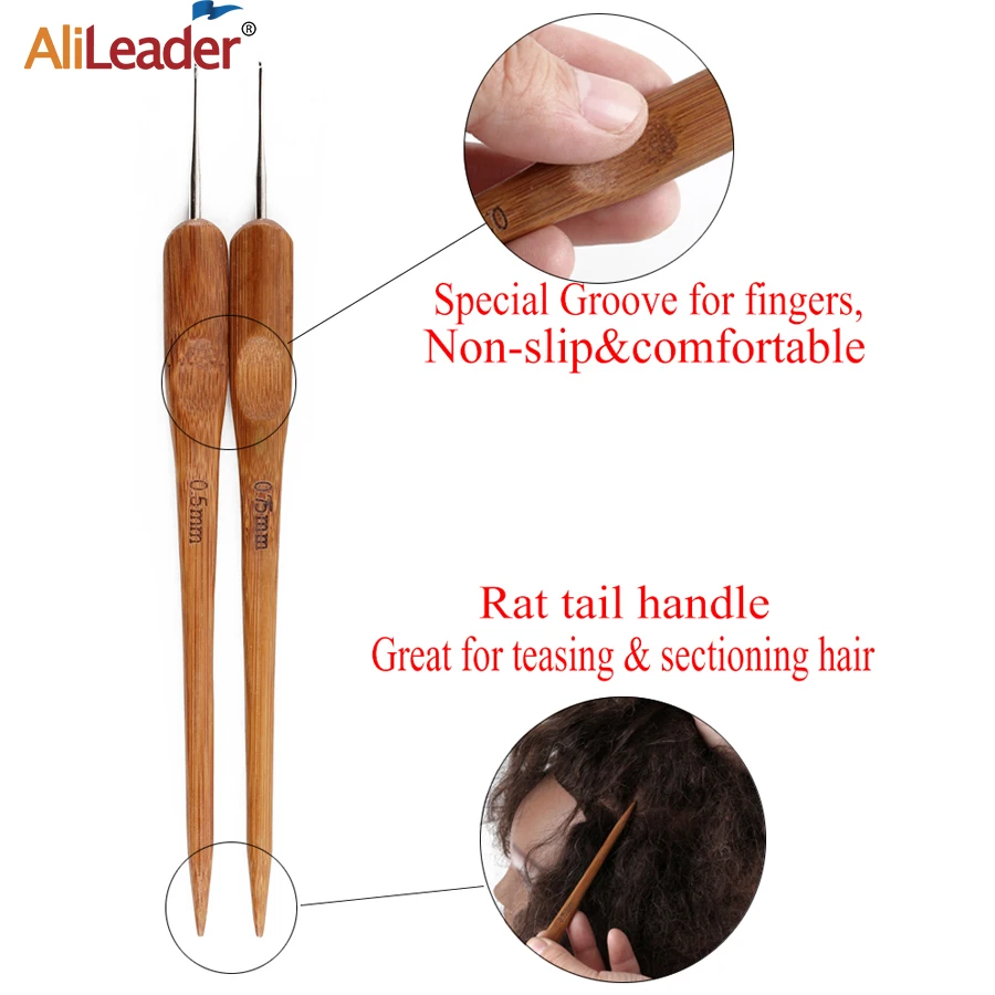 Alileader 0.75mm Double Head Dreadlock Wood Handle Crochet Needle Hook For  Dreadlocks Braids Hair Making Needle Tools For Dreads - AliExpress