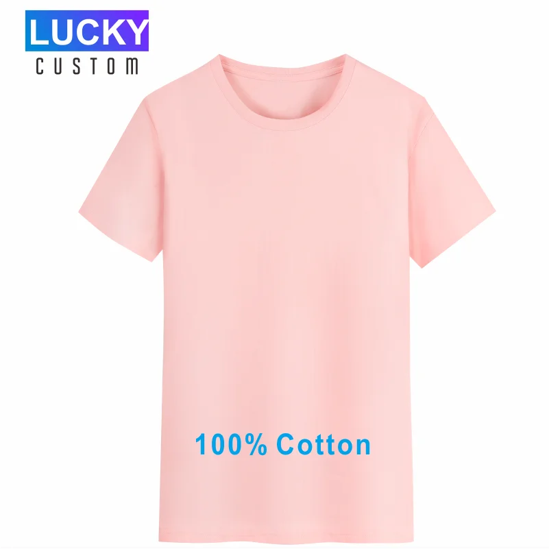 2020 летняя хлопковая трендовая футболка LUCKY с круглым вырезом модная повседневная