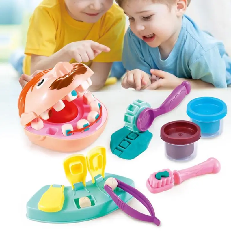 Children's Simulation Small Dentist Toy Set Coloured Mud Dentist Extraction Clay Mould Tool Set Educational Toy For Children Children's Simulation Small Dentist Toy Set Coloured Mud Dentist Extraction Clay Mould Tool Set Educational Toy For Children