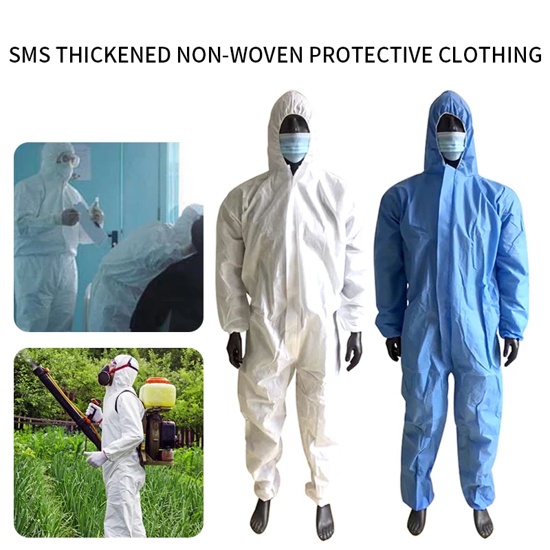 

Men Women Disposable Protective Coveralls With Hood Dustproof Suit Oil-Resistant Protective Coverall Overall Suit Workwear