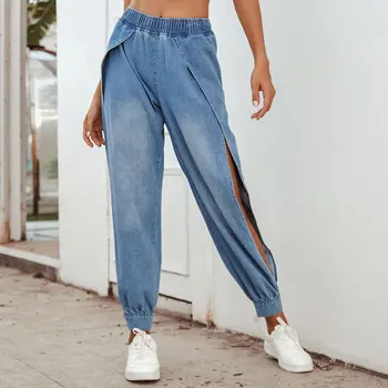 

Women jeans Boyfriend jeans for women Denim Split Legs Streetwear High Waist Sports Pants Loose Pants Jeans mujer 2020