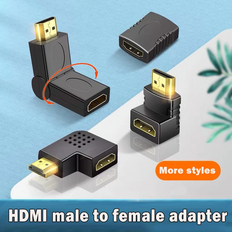 DooBuy HDMI Adapter Male To Female, 2 Pack 90 And 270 Degree Upward Angle Converter, HDMI L