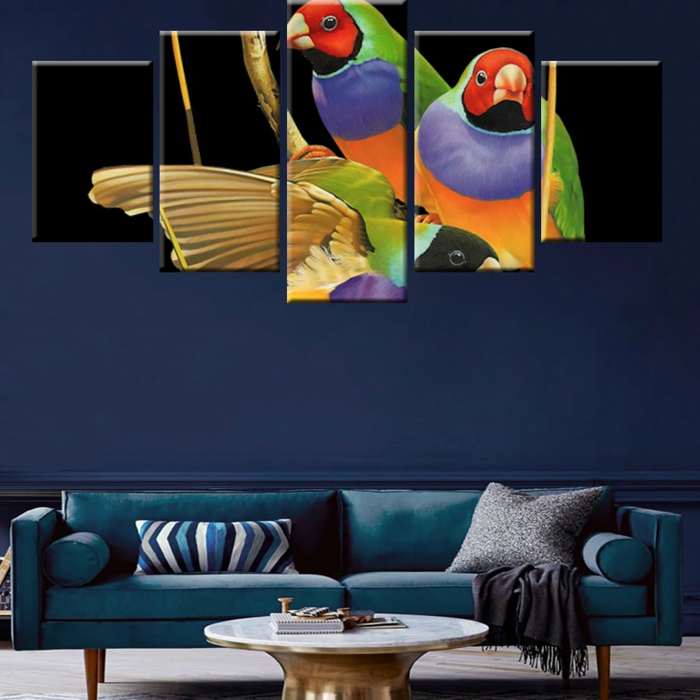 

5 Panel Modern HD Print Color Bird Canvas Painting Poster Picture for Home Decoration Living Room Bedroom Wall Art Mural